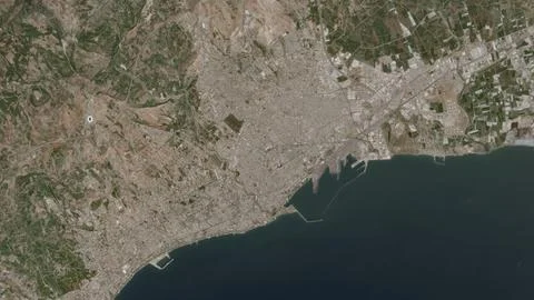 Top-down aerial 3D illustration of Mersin, Trkiye Stock Illustration