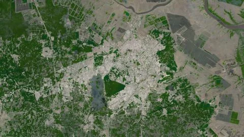 Top-down aerial 3D illustration of Bhavnagar, India Stock Illustration
