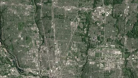 Top-down aerial 3D illustration of Columbus, United States of America Stock Illustration