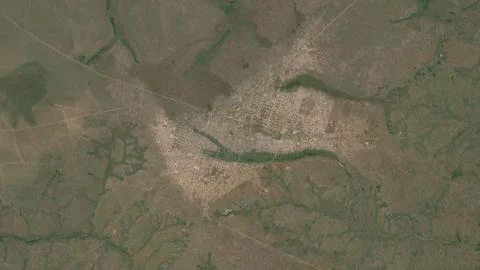 Top-down aerial 3D illustration of Kamina, DR Congo Stock Illustration