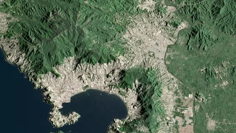 Top-down aerial 3D illustration of Acapulco, Mexico Ilustración de archivo