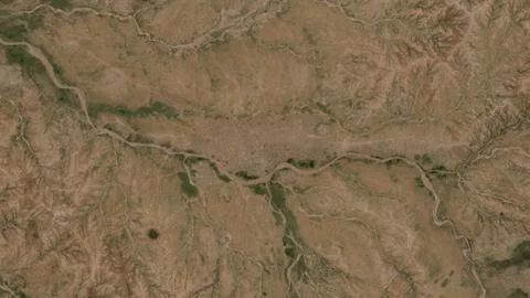 Top-down aerial 3D illustration of Kebkabiya, Sudan Stock Illustration