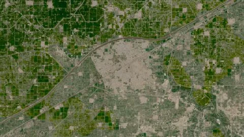 Top-down aerial 3D illustration of Okara, Pakistan Stock Illustration