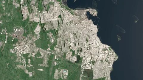 Top-down aerial 3D illustration of Veracruz, Mexico Stock Illustration