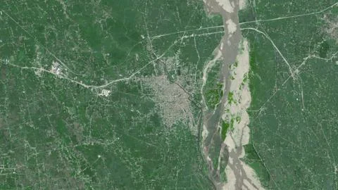 Top-down aerial 3D illustration of Jalpaiguri, India Stock Illustration