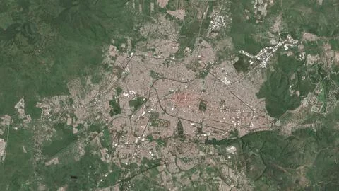 Top-down aerial 3D illustration of Morelia, Mexico Ilustración de archivo