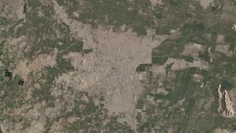 Top-down aerial 3D illustration of Chiclayo, Peru Stock Illustration