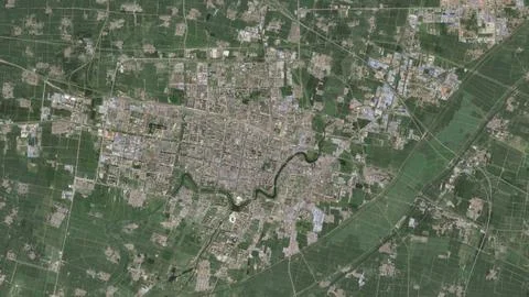 Top-down aerial 3D illustration of Hengshui, China Stock Illustration