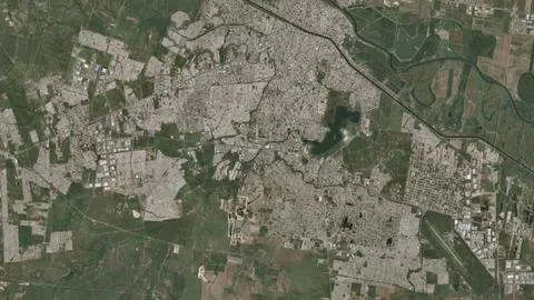 Top-down aerial 3D illustration of Reynosa, Mexico Ilustración de archivo