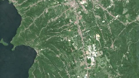 Top-down aerial 3D illustration of Lipa, Philippines Stock Illustration