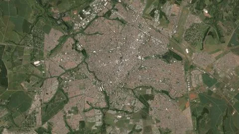 Top-down aerial 3D illustration of Uberlndia, Brazil Stock Illustration