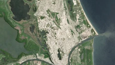 Top-down aerial 3D illustration of Tampico, Mexico Ilustración de archivo