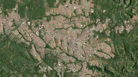 Top-down aerial 3D illustration of Londrina, Brazil Stock Illustration