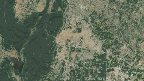 Top-down aerial 3D illustration of Alwar, India Stock Illustration