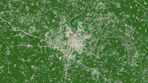 Top-down aerial 3D illustration of Sultanpur, India Stock Illustration