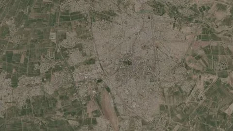 Top-down aerial 3D illustration of Qarshi, Uzbekistan Stock Illustration