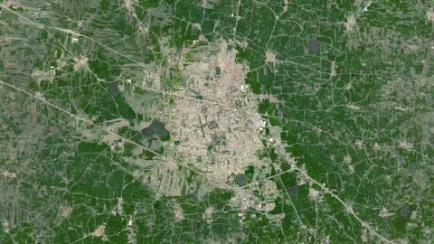 Top-down aerial 3D illustration of Davanagere, India Stock Illustration