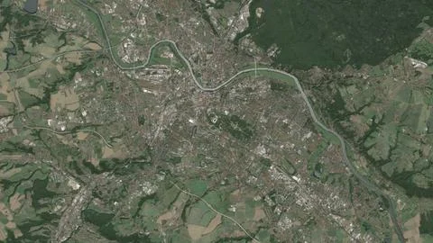 Top-down aerial 3D illustration of Dresden, Germany Stock Illustration