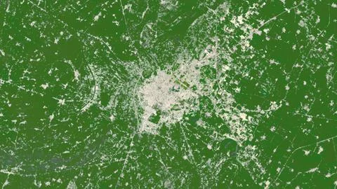 Top-down aerial 3D illustration of Bahraich, India Stock Illustration