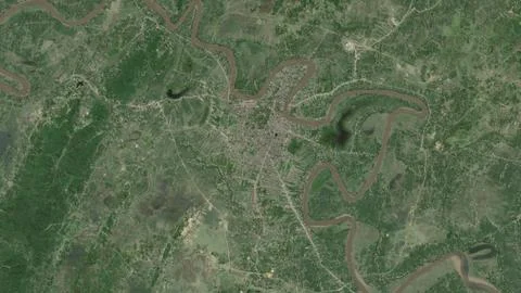 Top-down aerial 3D illustration of Silchar, India Stock Illustration
