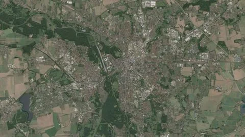 Top-down aerial 3D illustration of Leipzig, Germany Stock Illustration