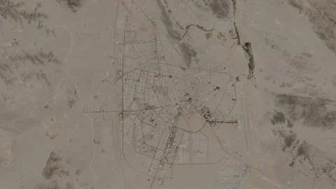 Top-down aerial 3D illustration of Zahedan, Iran Stock Illustration