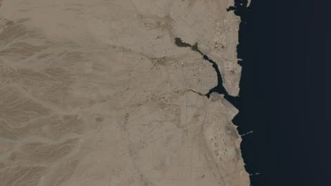 Top-down aerial 3D illustration of Port Sudan, Sudan Stock Illustration