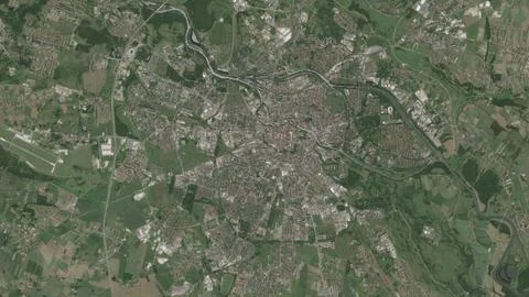 Top-down aerial 3D illustration of Wroc?aw, Poland Stock Illustration