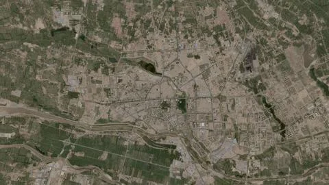 Top-down aerial 3D illustration of Kashgar, China Stock Illustration