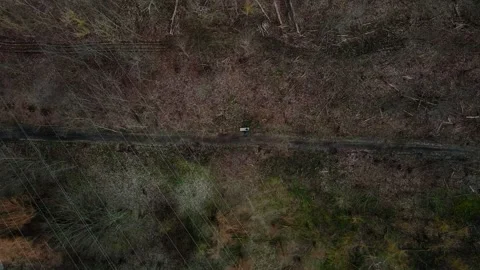 Top down aerial ascent view of a public park during Spring in Marazhn Helle.. 스톡 동영상 244220799