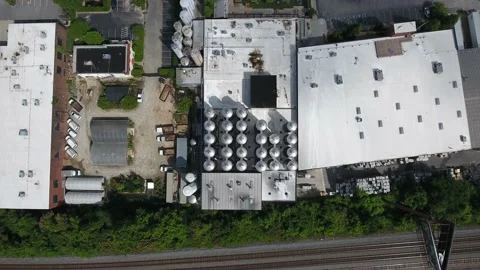 Top Down Aerial of Brewery Video stock 133386598