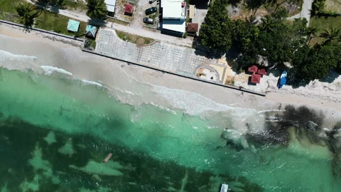 Top Down Aerial Circle Drone Footage Of Beautiful Tropical Beach Stock Footage 209862500