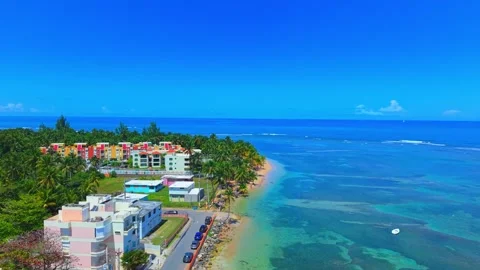 Top down aerial drone background of gentle turquoise sea ripples Playa Azul Stock Footage 343956562