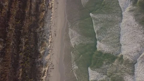 Top-down aerial drone shot of the waves in Cape Town South Africa Stockbeeldmateriaal 157309484