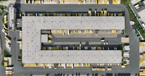 Top down aerial drone view on a postal, parcel, international logistics 動画素材 253203829