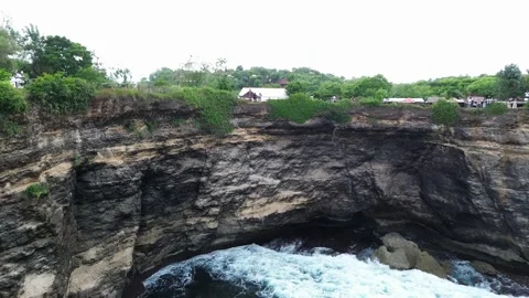 Top Down Aerial Drone View Of Broken Beach In Nusa Penida Bali Indonesia Stock Footage 336322780