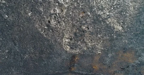 A Top Down Aerial Flight Over a Burned Landscape The Concept of a Devastation Stock-Footage 318318387
