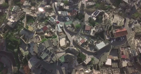 Top Down Aerial of Historic Stone Village and Streets in Göreme Cappadocia 스톡 동영상 340259326