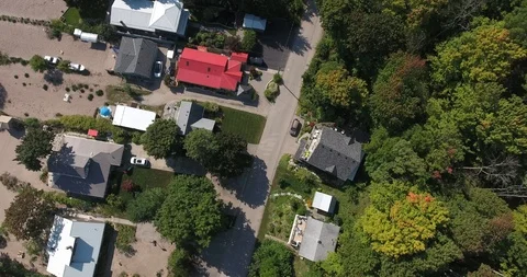 Top Down Aerial Over Beachfront Property Boats Canoes Kayaks Water Sports Et Stock Footage 121197581