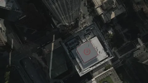 Top down aerial over Downtown Los Angeles skyscrapers by day Stock Footage 339635268