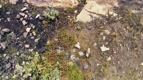 Top down aerial panorama of the cliff. Caucasus. Russia. Dagestan. Stock Footage 53097994