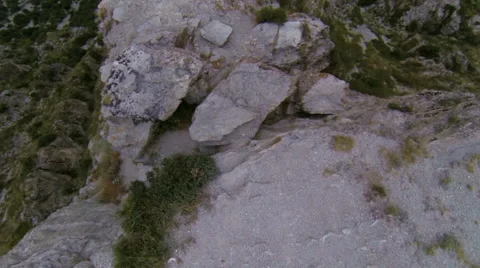 Top down aerial panorama of the cliff. Caucasus. Russia. Dagestan. Stock Footage 53101964