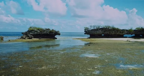 Top Down Aerial of Shallow Reef and Sandy Beach 库存影片 329193315