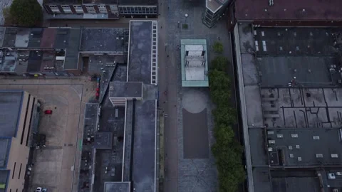 Top down aerial shot of Basildon town centre drone 4K UHD Stock Footage 170339844