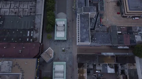 Top down aerial shot of Basildon town centre drone 4K UHD Stock Footage 170339919