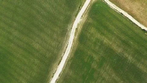 Top down aerial shot of fields Stock Footage 131022577