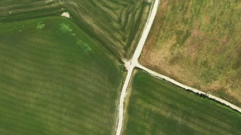 Top down aerial shot of fields Stock Footage 131022670
