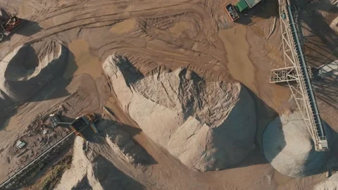 Top Down Aerial Shot of a Quarry Site Stock Footage 229551836