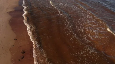 Top down aerial view from above of sea waves Stock Footage 205064377