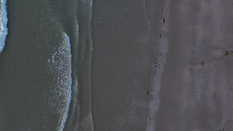 Top down aerial view of calm sea in the morning Stock Footage 309559844